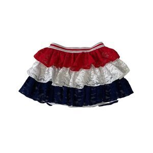 STAR Girl's Mini Skirt Layered Lace Ruffle Multicolor Toddler Size 2T